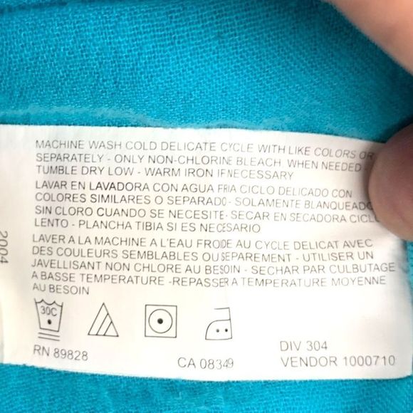 Nine West Jeans  Blue Gauzy Short Sleeved Elastic Waist Top L (A-080) - Picture 6 of 8